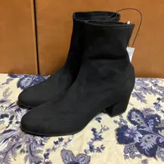 新品　ユニクロ　ストレッチショートブーツ　25センチブラック　完売品　スエード
