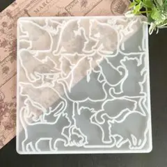 【1958】シリコンモールド 猫いっぱい(大) 1400円