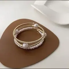 パール3連ブレスレット