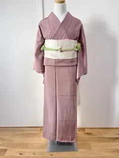 鮫小紋　色無地フルセット　着物　フォーマル着物　袋帯