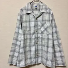 OLD NAVY【XL】チェックシャツ グレー系 オープンカラー ネルシャツのサムネイル