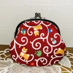 ハンドメイドがま口❤️唐草模様×柴犬