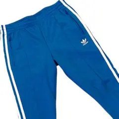 希少カラー　アディダス オリジナルス トラックパンツ ブルー×ホワイト 裾ジップ