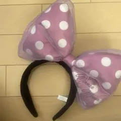 ミニーマウス 紫水玉カチューシャ