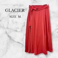 グラシア フレアスカート ロング丈 ベルト付き ウエストゴム 上品 きれいめ M