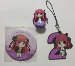 中野二乃　缶バッジ　ストラップ　ミニフィギュア　３点セット　五等分の花嫁