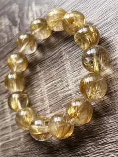 ゴールドルチルクォーツ ブレスレット 天然石 タイタンルチル 16mm