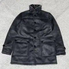 極美品　ZARA フェイク　ムートンコート　ダークグレー　大きいサイズ