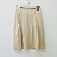 【a0662】INDIVI フレアスカート ベージュ S 無地 着回し シンプル