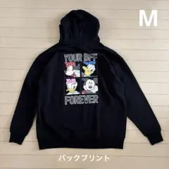 ディズニー フレンズ ミッキー 裏起毛 パーカー ブラック レディース Mサイズ