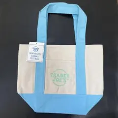 TRADER JOE'S ミニパステルキャンバストート　ブルー【在庫ラスト！】