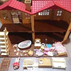 シルバニアファミリー 赤い屋根の大きなお家 家具・人形セット