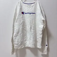 美品★Champion 【L】ホワイト スウェット お出かけ　シンプル　通学
