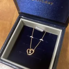 4℃ k10 PG ダイヤモンド オープンハート ネックレス