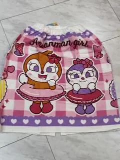 新品未使用　アンパンマン　ラップタオル　ドキンちゃん　コキンちゃん　ピンク