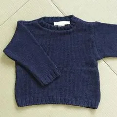 ビアンヴニュースールテール 紺色 セーター ニット 長袖 カットソー 3ans