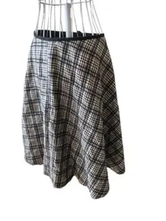 ナチュラルビューティーベーシック スカート チェック柄 フレアスカート M