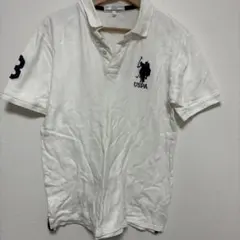 USPA ホワイト ポロシャツ 数字3刺繍