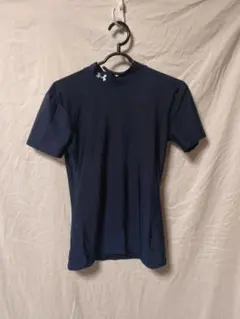 アンダーアーマー 半袖Tシャツ ハイネック インナー ドライ ネイビー メンズS