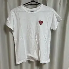 ハートロゴ刺繍 半袖Tシャツ ホワイトのサムネイル