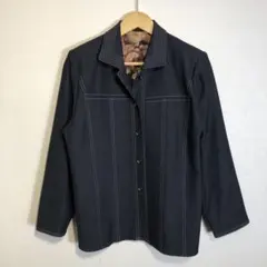 90s レトロ 裏地花柄 ステッチジャケット 古着
