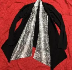 Ｍ Xfrm フェイクレイヤード ロングカーディガン ヘビ柄 蛇 クロコ柄のサムネイル