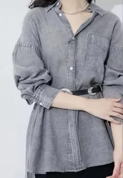 Whim Gazetteウィムガゼット 大人気デニムシフォンシャツ未使用のサムネイル