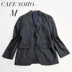 カフェソーホー/テーラードジャケット/ダークグレー/ウール/ウォッシャブル