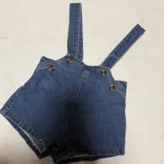 デニム オーバーオールショートパンツ