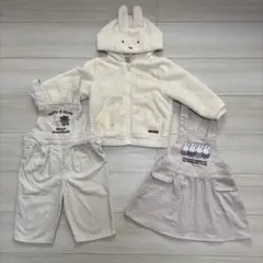 プティマイン ミッフィー 3点セット 90 女の子 アウター　オーバーオール