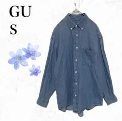 【GU】ジーユー✨美品✨デニムシャツ　ダンガリー　着回し　羽織り　ヴィンテージ風