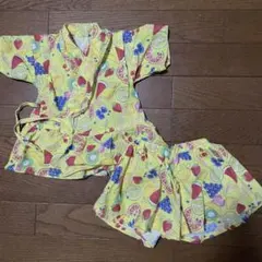 甚平 女の子 黄色 フルーツ kidsforet 80 子供服 ベビー服 お祭り