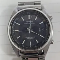 CASIO WAVE CEPTOR デイト電波ソーラーメンズ 腕時計 稼働品