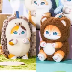 新品未使用 mofusand お稲荷きつねにゃん 信楽たぬきにゃん 4点セット