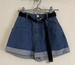 Honeys デニムショートパンツ ベルト付き