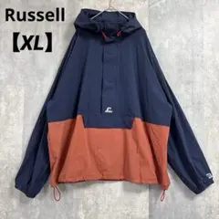 希少RussellラッセルナイロンパーカープルオーバーハーフジップXLバイカラーのサムネイル