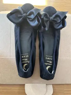 BEAMS September Moon ブラック フラットシューズ