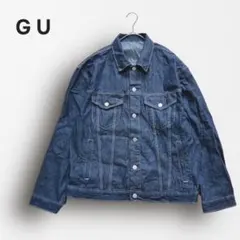 □7109【GU】デニムジャケット Gジャン 羽織り 着回し◎インディゴ L