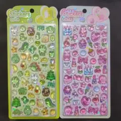 【2枚セット】ボンボンドロップシール 風 うるちゅる系☆うさぎなど＆は虫類？など