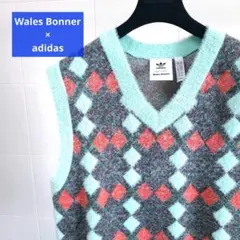 新品【23年 Wales Bonner × adidas】Vネック ニットベスト