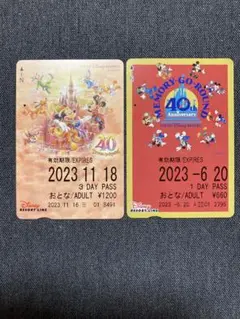 ディズニーフリーきっぷ　40周年2枚セットのサムネイル