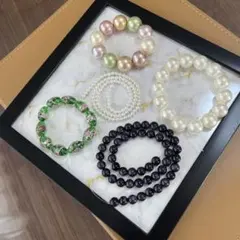 パーツビーズまとめ売り！シェルパール・とんぼ玉・ブルーゴールドストーン