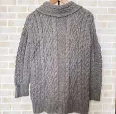 ZARA ザラ  ハイネック  ニット　チュニック  ワンピース　ミニ　グレー