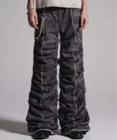 GRANCY シャーリングダメージデザインコットンパンツ　ムカデパンツ