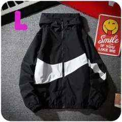 マウンテンパーカー　L メンズ　ブラック　ウインドブレーカー　ナイロンパーカー