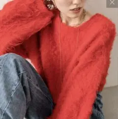 mystic ウールシャギーショートニット