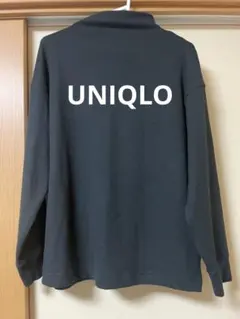 UNIQLO ユニクロ モックネック長袖Tシャツ ブラック 無地 シンプル