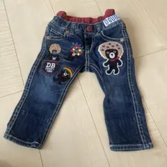 【値下げしました】ミキハウス　DOUBLE.B デニムパンツ カラフル刺繍