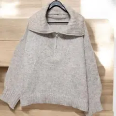 Java コラボ】ハーフジップ セーラー オーバーサイズ ニット プルオーバー