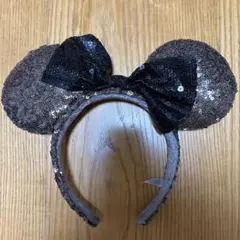 ミニー耳カチューシャ 黒のスパンコール